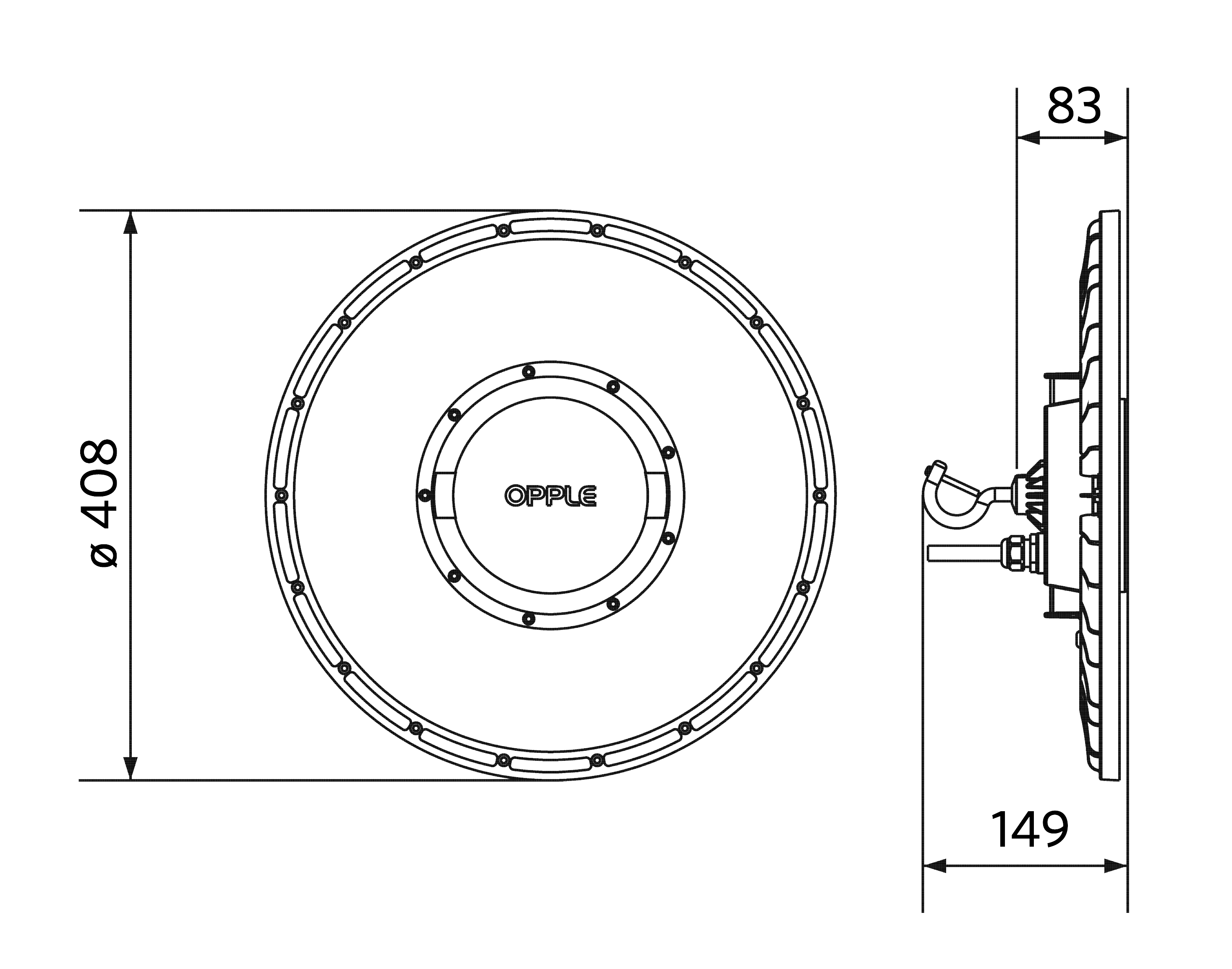 Dimensional_Drawing_LEDHighbay_P4_High_Power