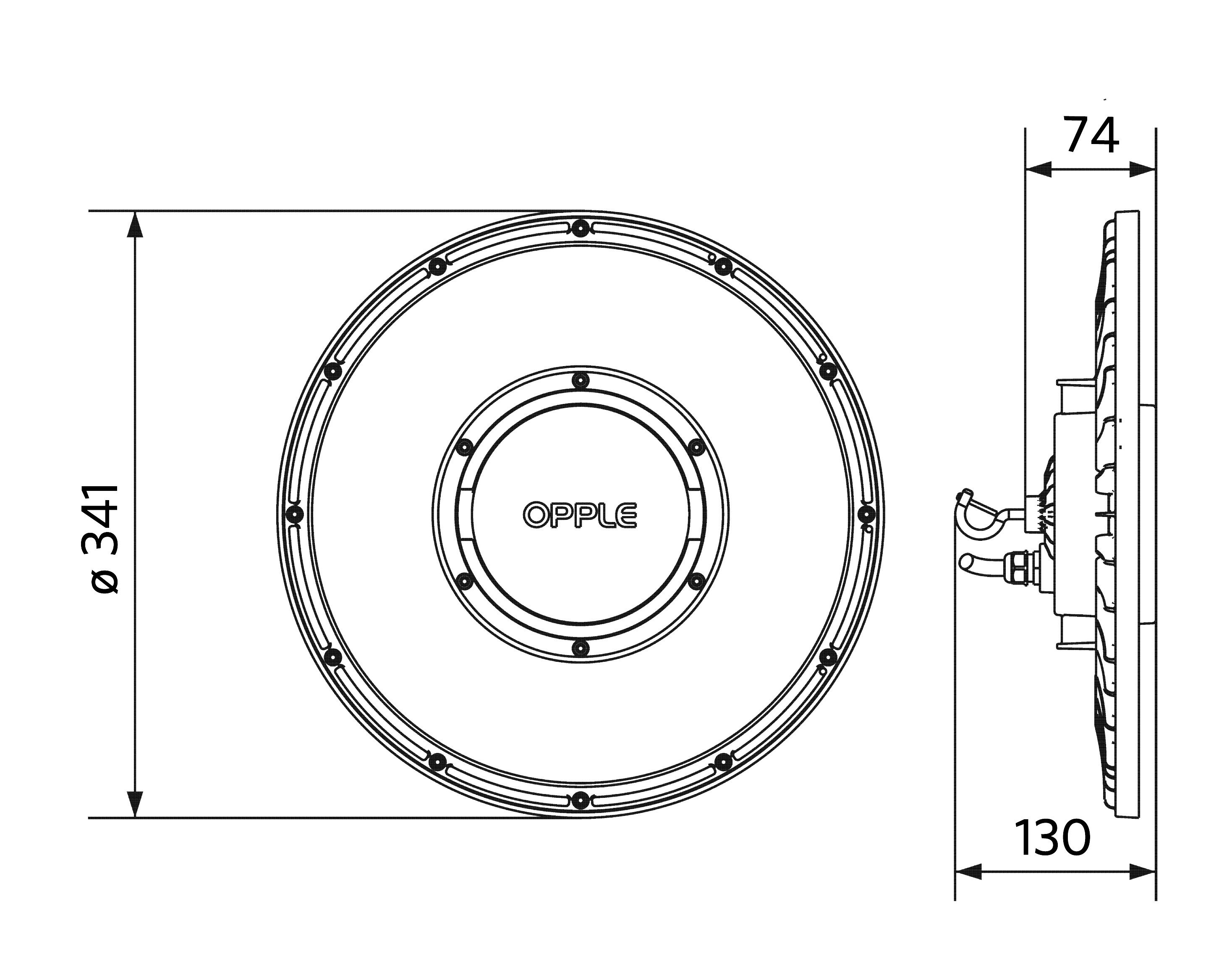 Dimensional_Drawing_LEDHighbay_P4_Low_Power